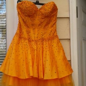 May Queen orange party dress